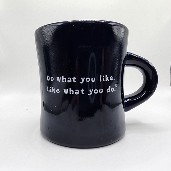 Life is Good Coffee Cup Chunky Diner Mug Blue Do What You Like Like What You Do - Picture 2 of 3